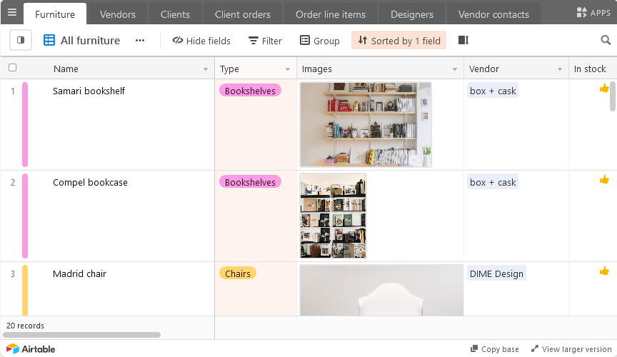 Best Airtable Example: Product Catalog